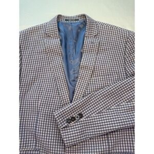 Bar 111 Men's Slim Fit‎ Blazer Jacket Sports Coat Blue Checkered 42